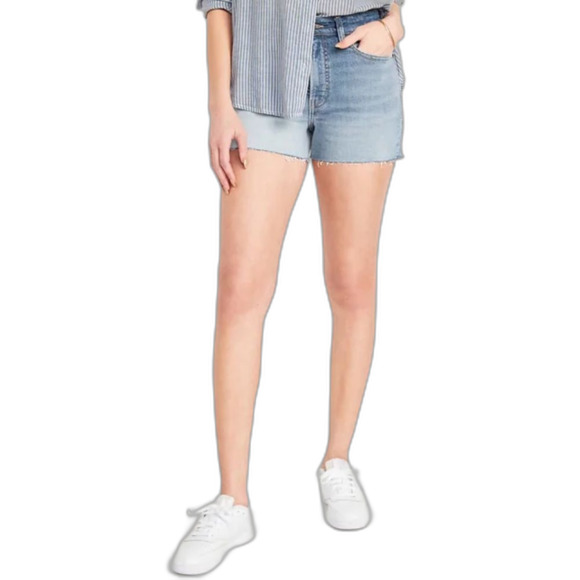 Old Navy OG Denim Two Tone Cut Off Shorts Size 26 NWT - Picture 1 of 11